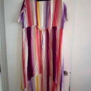 Colorful Striped Beach Cover up